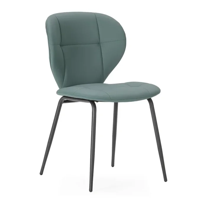 Sedie da pranzo in set Maura 2 pz, in imbottito, con rivestimento in finta pelle, verde scuro
