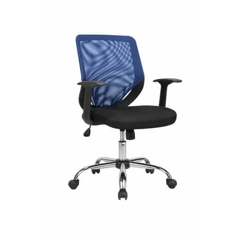SERENA-GROUP – Seduta operativa con braccioli serena group tucson rivestimento tessuto e schienale in rete blu – W095B