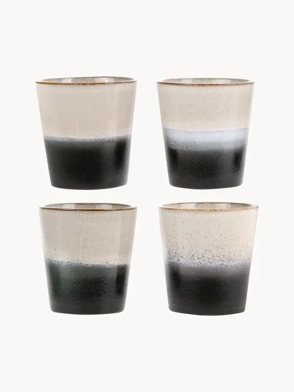 Set 4 tazze fatte a mano 70‘s