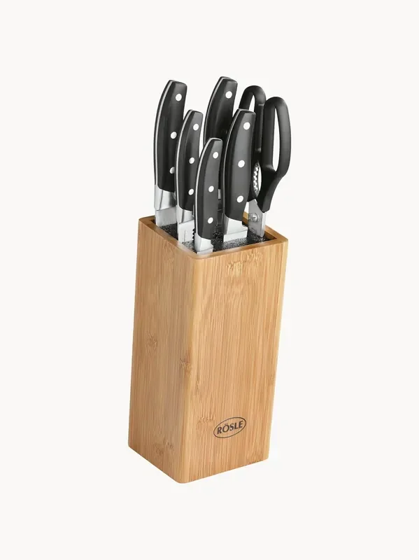 Set coltelli con blocco coltelli con 5 coltelli e 1 paio di forbici Cuisine