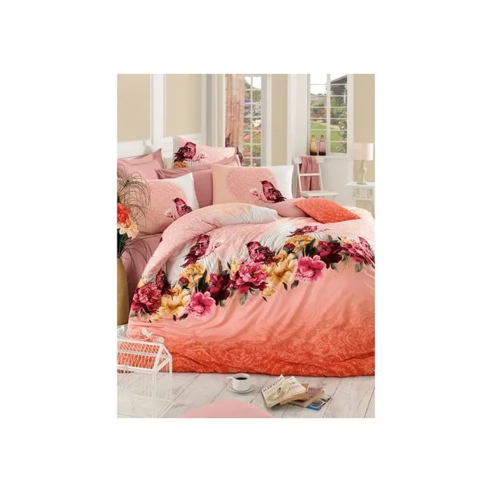 Set copripiumino e federa Arancione/rosa
