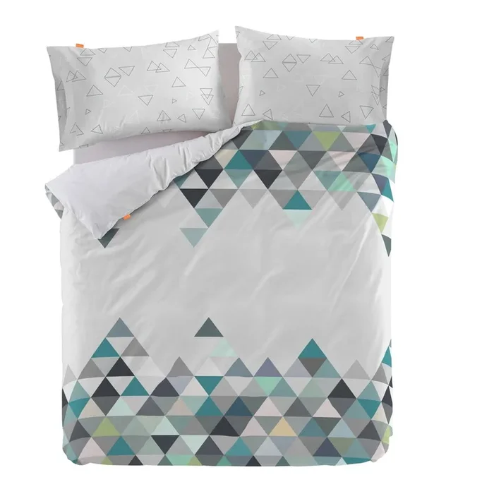Set copripiumino e federa Blu/grigio, 220×220 cm