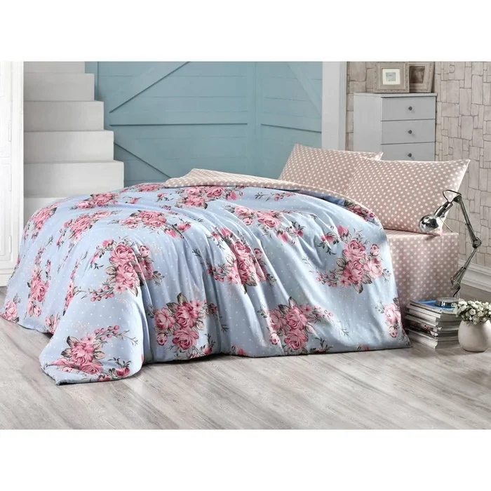 Set copripiumino e federa Con chiusura con bottoni, blu