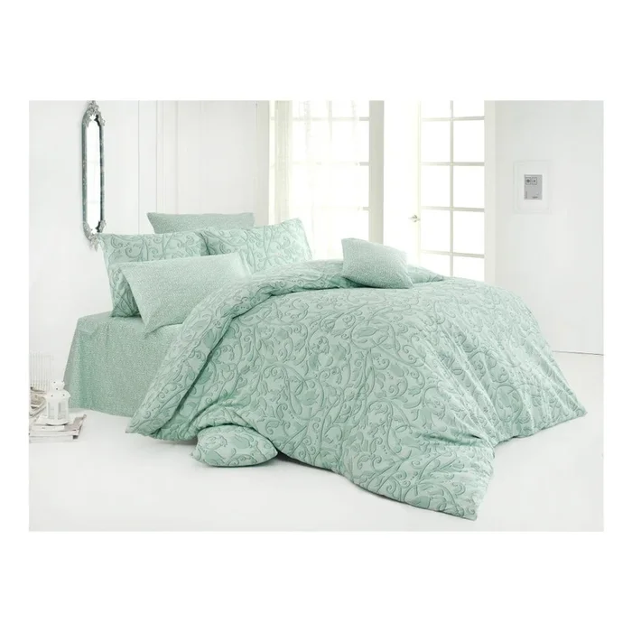 Set copripiumino e federa Con fantasia ornamentale, verde