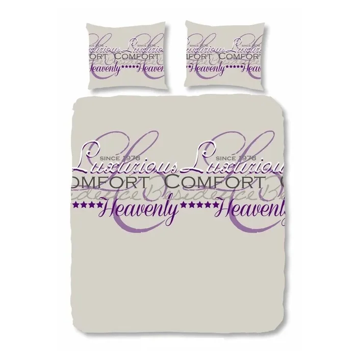 Set copripiumino e federa Viola/grigio