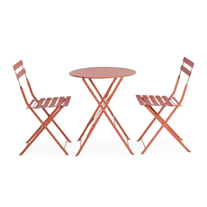 Set da pranzo da giardino Austin Per 2 persone, in acciaio, color terracotta