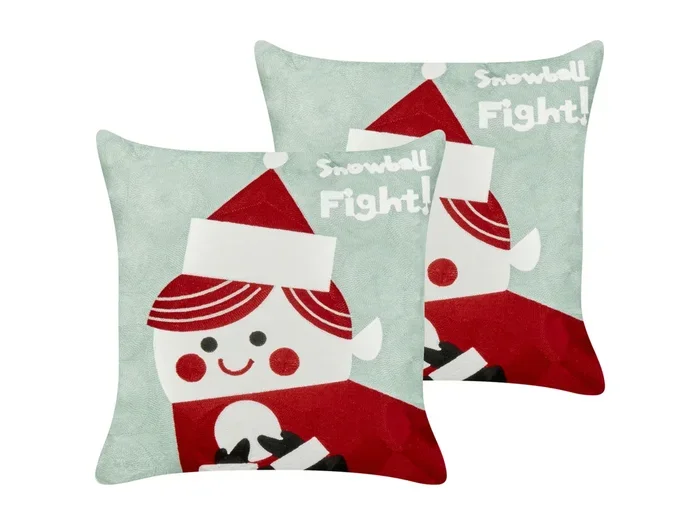 Set di 2 cuscini PUDDING Cotone 45 x 45 cm Per Bambini Ricamato Rosso