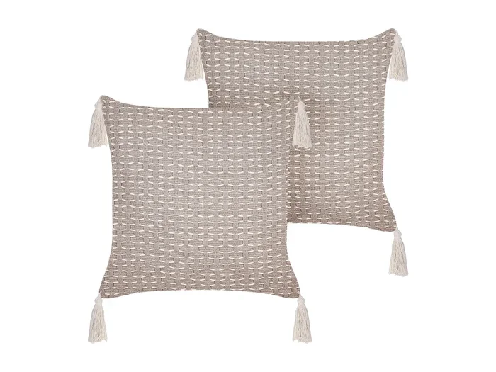 Set di 2 cuscini tortora 42 x 42 cm HAKONE