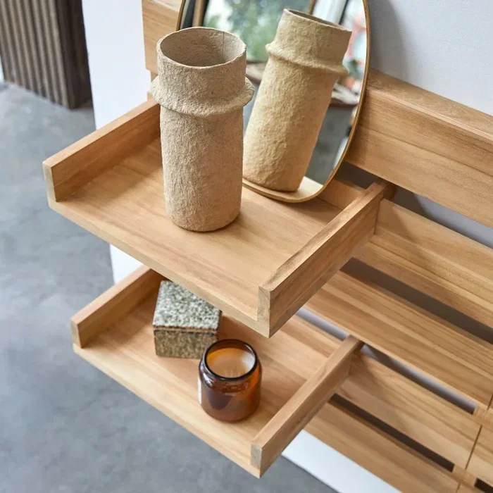 Set di 2 mensole in teak massello