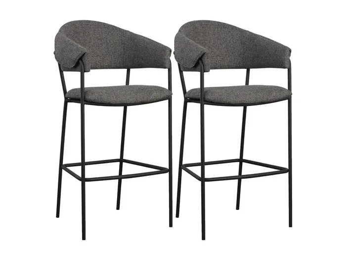 Set di 2 sedie da bar – tessuto e metallo – antracite – KARTAR