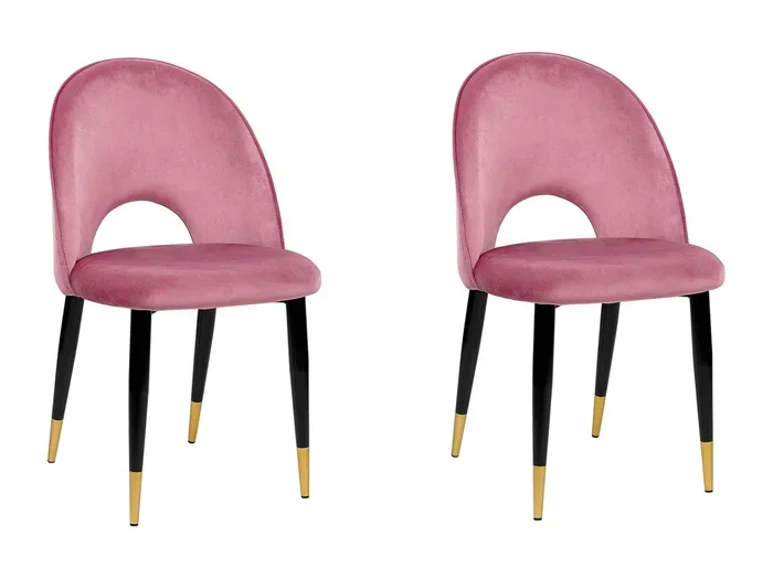 Set di 2 sedie velluto rosa MAGALIA