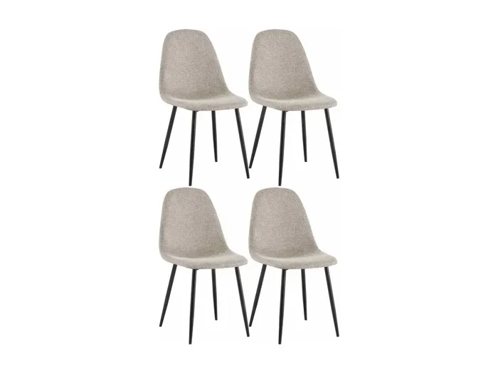 Set di 4 Sedia da pranzo – & Metallo – crema – Napier