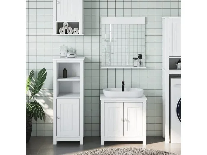 Set di mobili da bagno BERG 3 pezzi in legno massello di pino bianco