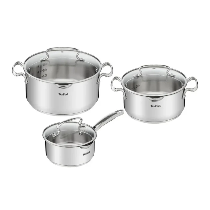 Set di pentole DUETTO+ G719S655 6 pz, in acciaio inox, con 2x pentole/con 1x casseruola/con 3x coperchi, adatto all’induzione