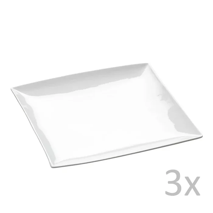 Set di piatti 3 pz, bianchi