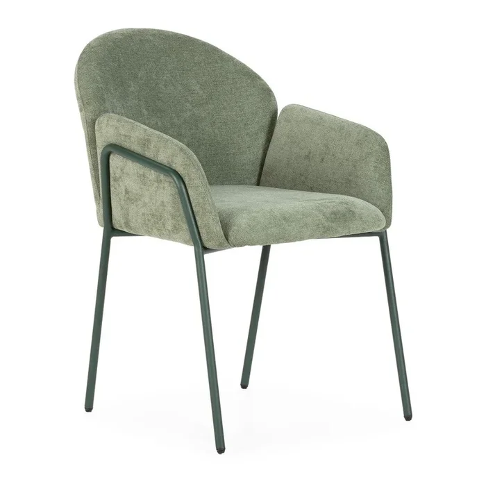 Set di sedie da pranzo Aslin 2 pz, in imbottito, verde