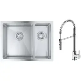 Set lavello in acciaio Grohe K700 31577SD1, rubinetto da cucina Oltens Duf 35203100