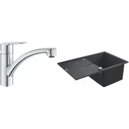 Set lavello in granito Grohe K400 31639AP0, rubinetto da cucina Grohe Start 30530002