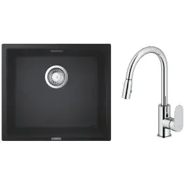 Set lavello in granito Grohe K700 31653AP0, rubinetto da cucina Oltens Lista 35202100