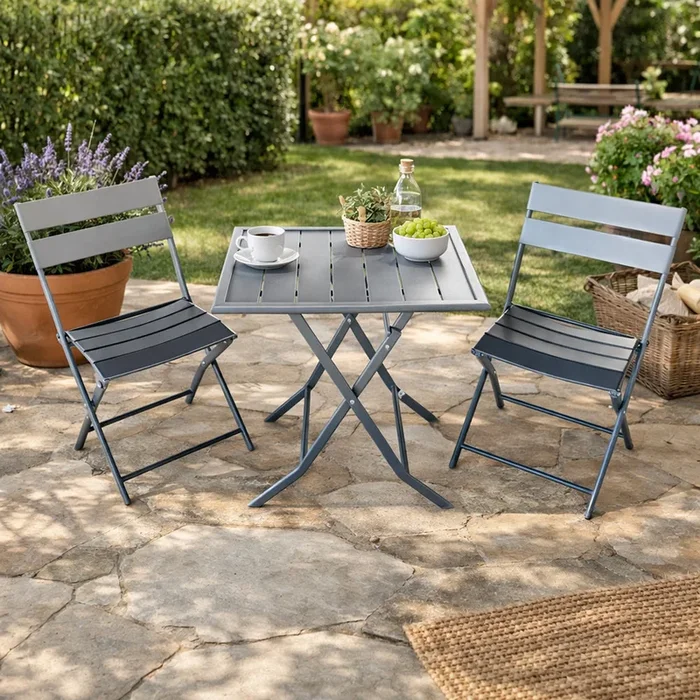 Set Tavolo E Sedie Canarie Antracite