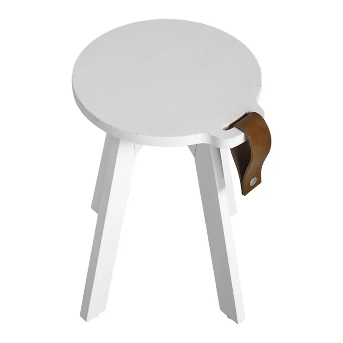 Sgabello Country Bianco, altezza totale 45 cm, portata 90 kg