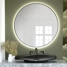 Smartwoods Bright specchio 100×100 cm rotonda con illuminazione nero 5904107900520