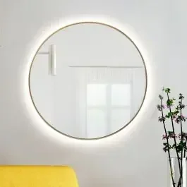Smartwoods Bright specchio 100×100 cm rotonda con illuminazione oro 5904107900582