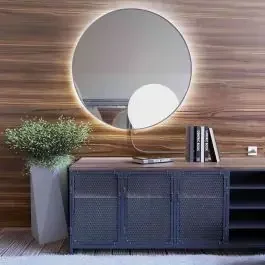 Smartwoods Electra specchio 90×90 cm rotonda con illuminazione argento 5904107904047
