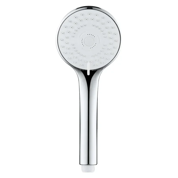 Soffione per doccia Uno In plastica, color argento lucido, ø 9,5 cm