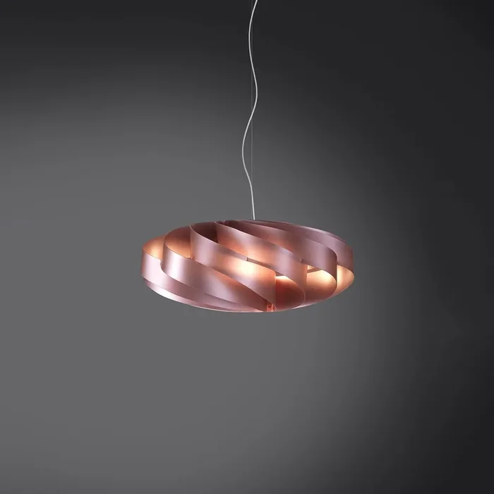 Sospensione Moderna Flat Polilux ® Pink Metal E Metallo Cromo 1 Luce E27