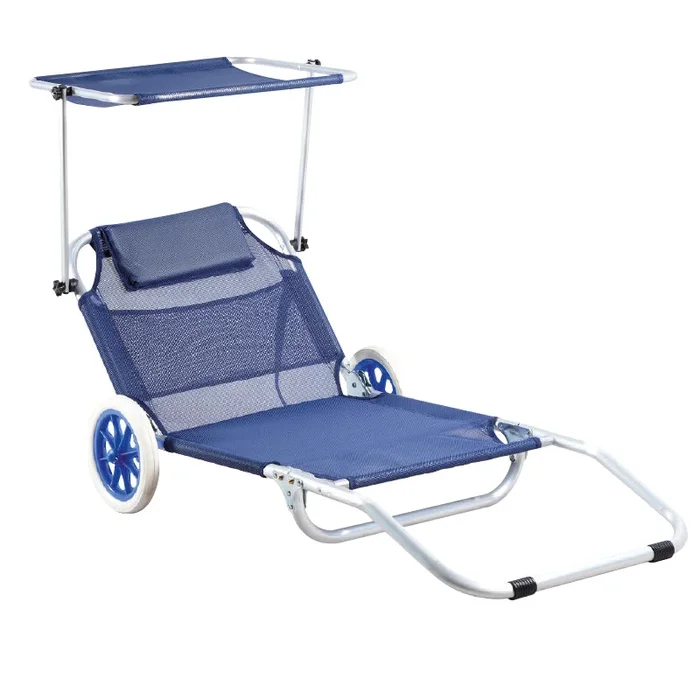 Spiaggina Trolley In Textilene Con Tettino Ass.