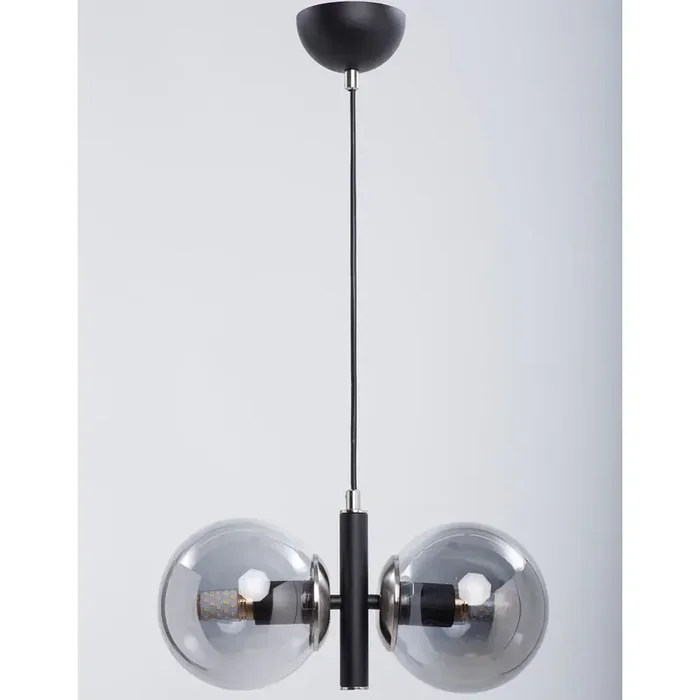 Squid LightingLampadario MoneraCon paralume in vetro, in metallo, nero, 15×38 cm, altezza totale 75 cm