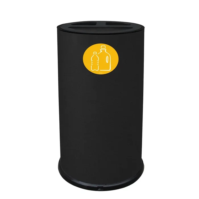 STILCASA – Contenitore tondo 3 scomparti 70l in acciaio nero – 873/N