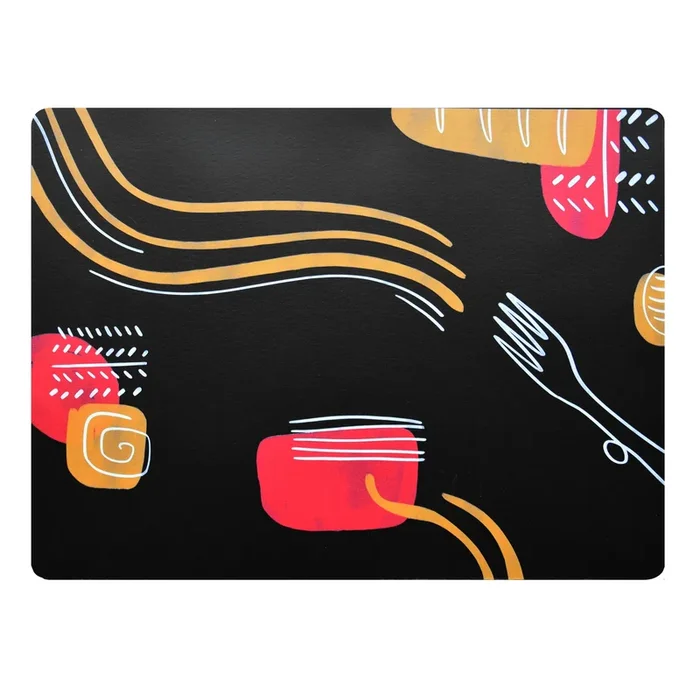 STILCASA – Tovaglietta americana 41x31cm linea spaghetti – nera (delist – F360005 – Confezione da 6 PZ