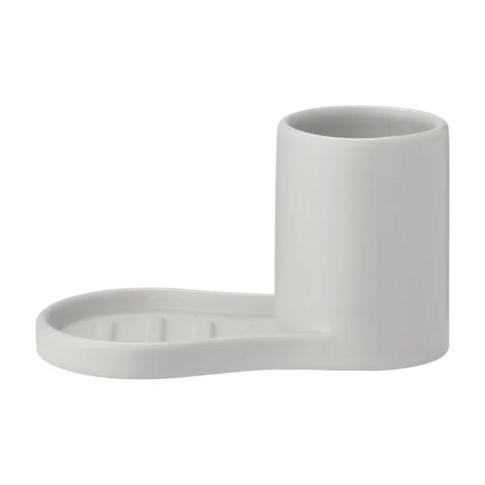 Supporto per detersivo Piro In gres, grigio chiaro, 9×17 cm, altezza totale 10 cm