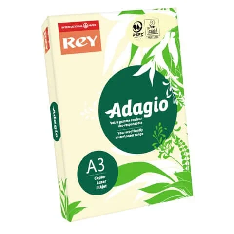 SYLVAMO – Carta colorata a3 rey adagio 80 g/m² avorio 93 – risma da 500 fogli – ADAGI080X667