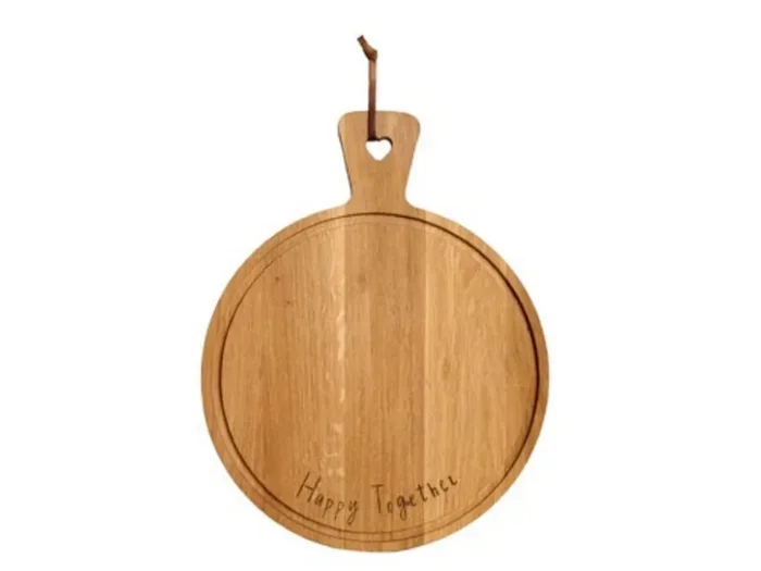 Tagliere happy together, ø36×1.9cm (manico escluso)