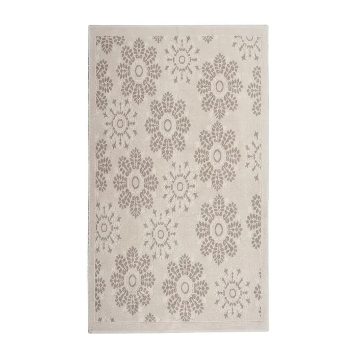 Tappeto A pelo piatto, bianco/marrone, 80×300 cm