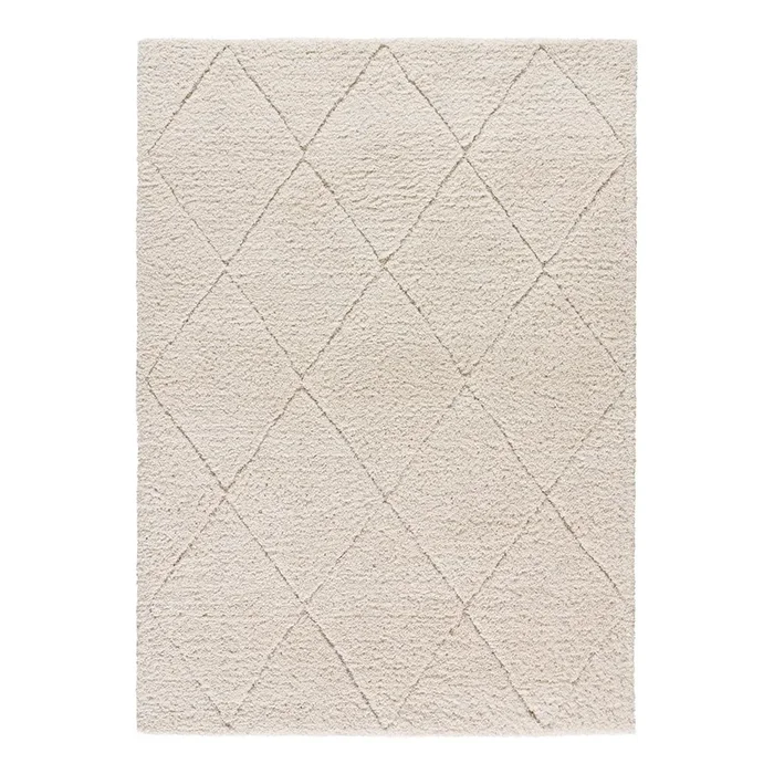 Tappeto Atesa Sintetico, shaggy, bianco, 120×170 cm