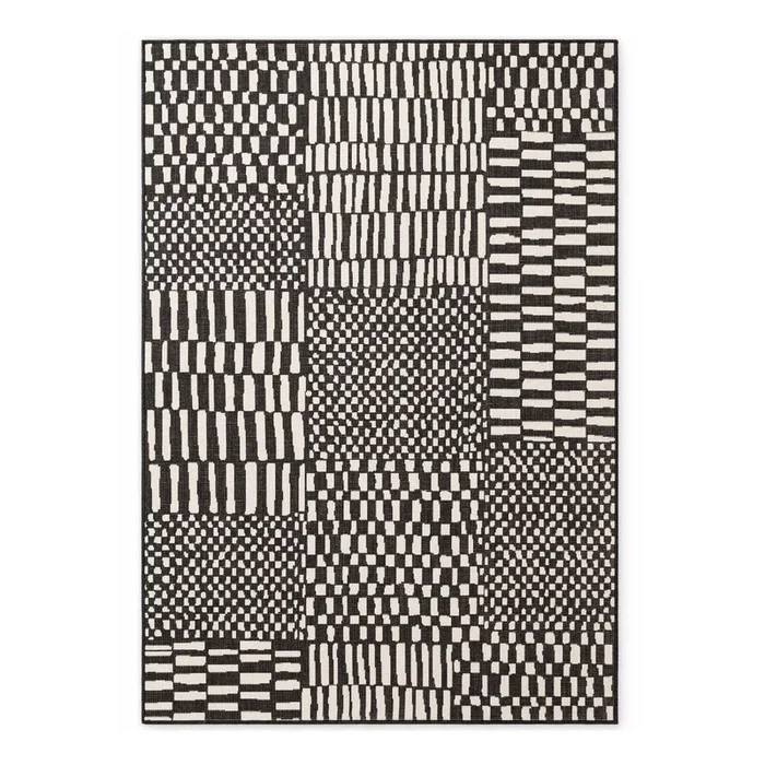 Tappeto da interno/esterno Haringey Barkham Reversibile, sintetico, bouclé, a pelo piatto, nero/color crema, 160×230 cm