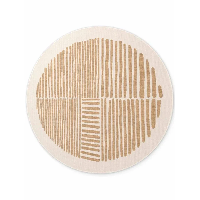 Tappeto da interno/esterno Haringey Bounds Reversibile, sintetico, bouclé, a pelo piatto, rotondo, color crema/di colore naturale, ø 200 cm