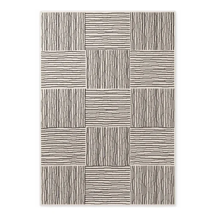 Tappeto da interno/esterno Haringey Nightingale Reversibile, sintetico, bouclé, a pelo piatto, nero/color crema, 200×300 cm