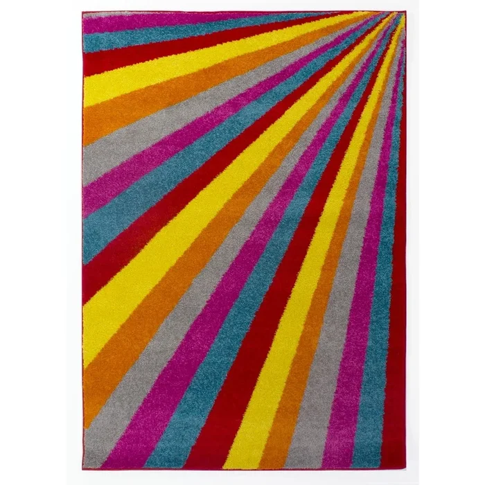 Tappeto Sintetico, a pelo basso, giallo/viola, 160×230 cm