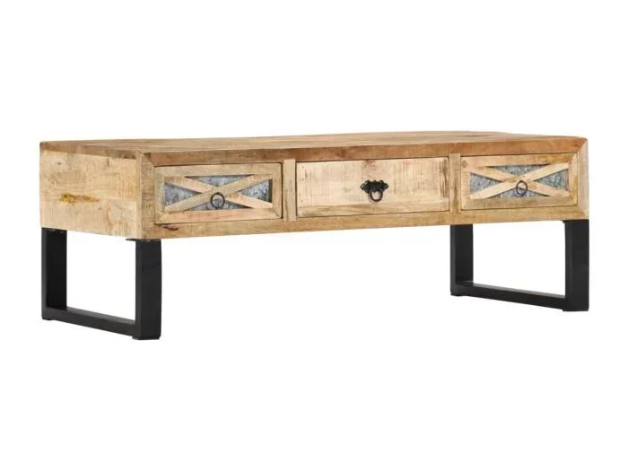 Tavolino da Caffè 110x50x38 cm in Legno Massello di Mango