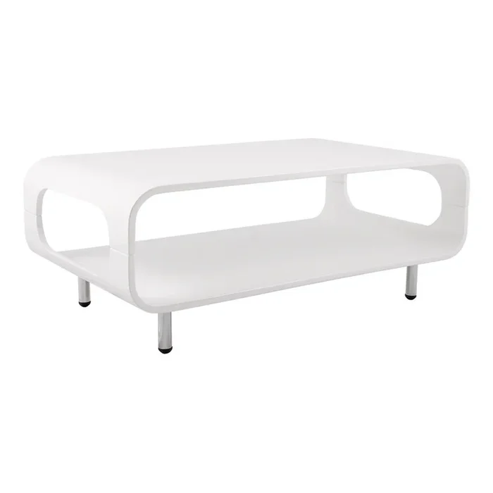 Tavolino da salotto Bianco, 85×49 cm, altezza totale 33 cm