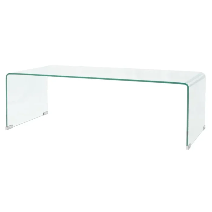 Tavolino da Salotto in Vetro Temperato 98x45x30 cm Multifunzionale Trasparente