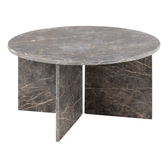Tavolino da salotto Vega In marmo, grigio, ø 90 cm, altezza totale 42 cm