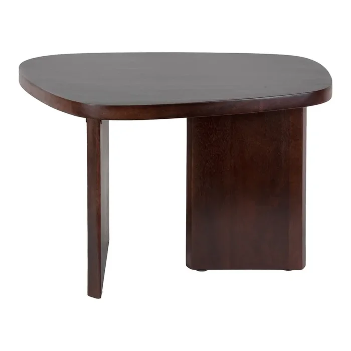 Tavolino Organic In mango massiccio, marrone scuro, 40×60,5 cm, altezza totale 38 cm