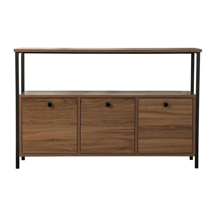 Tavolo consolle Solace Con effetto noce, colore naturale scuro, 29,5×120 cm, altezza totale 77 cm