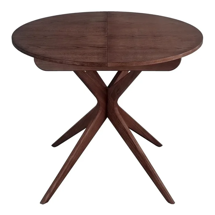 Tavolo da pranzo Jubi Allungabile, con estensione, con effetto noce, ø 90 cm, lunghezza dopo l’apertura 130 cm